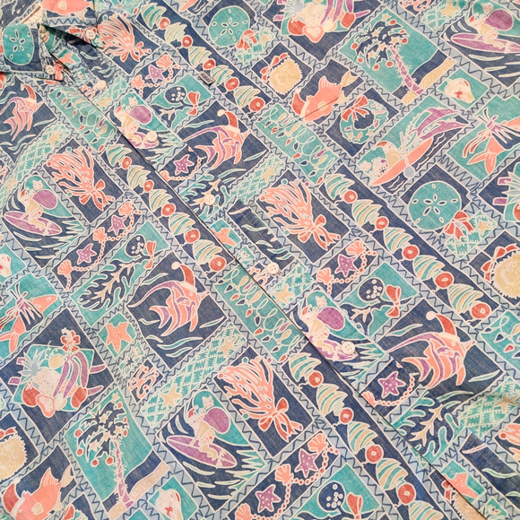 Kahala Christmas Aloha Shirt Mens XXL Cotton Reverse Print Hawaiian Surfin Santa - Picture 7 of 13